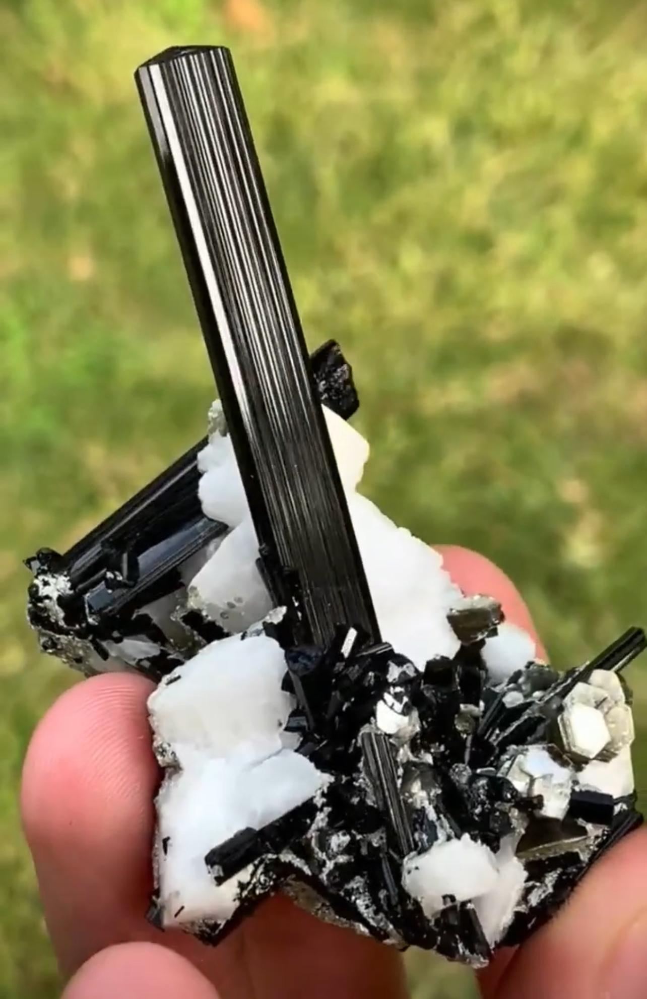 Other 67 Grams Lusterious Schorl Black Tourmaline Crystal On Albite From Pakistan For Sale