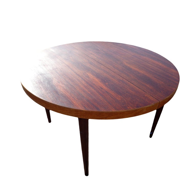 European Scandinavian Rosewood Extendable Dining Table  For Sale