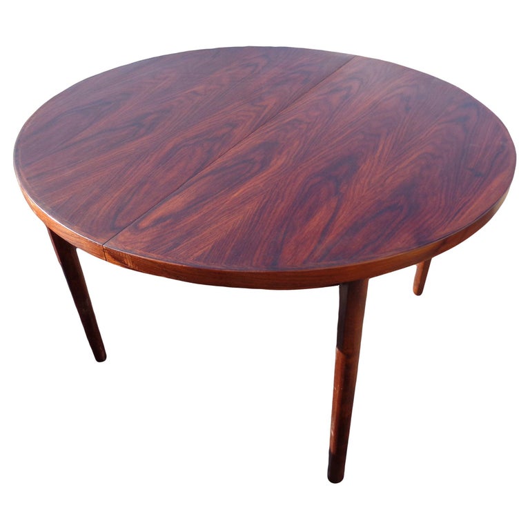 Scandinavian Rosewood Extendable Dining Table  For Sale