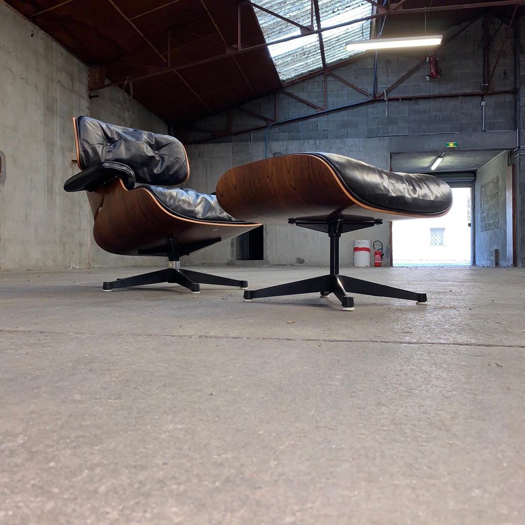 670-671 Ray and Charles Eames 1970 Rosewood Lounge In Excellent Condition In Grenoble, FR