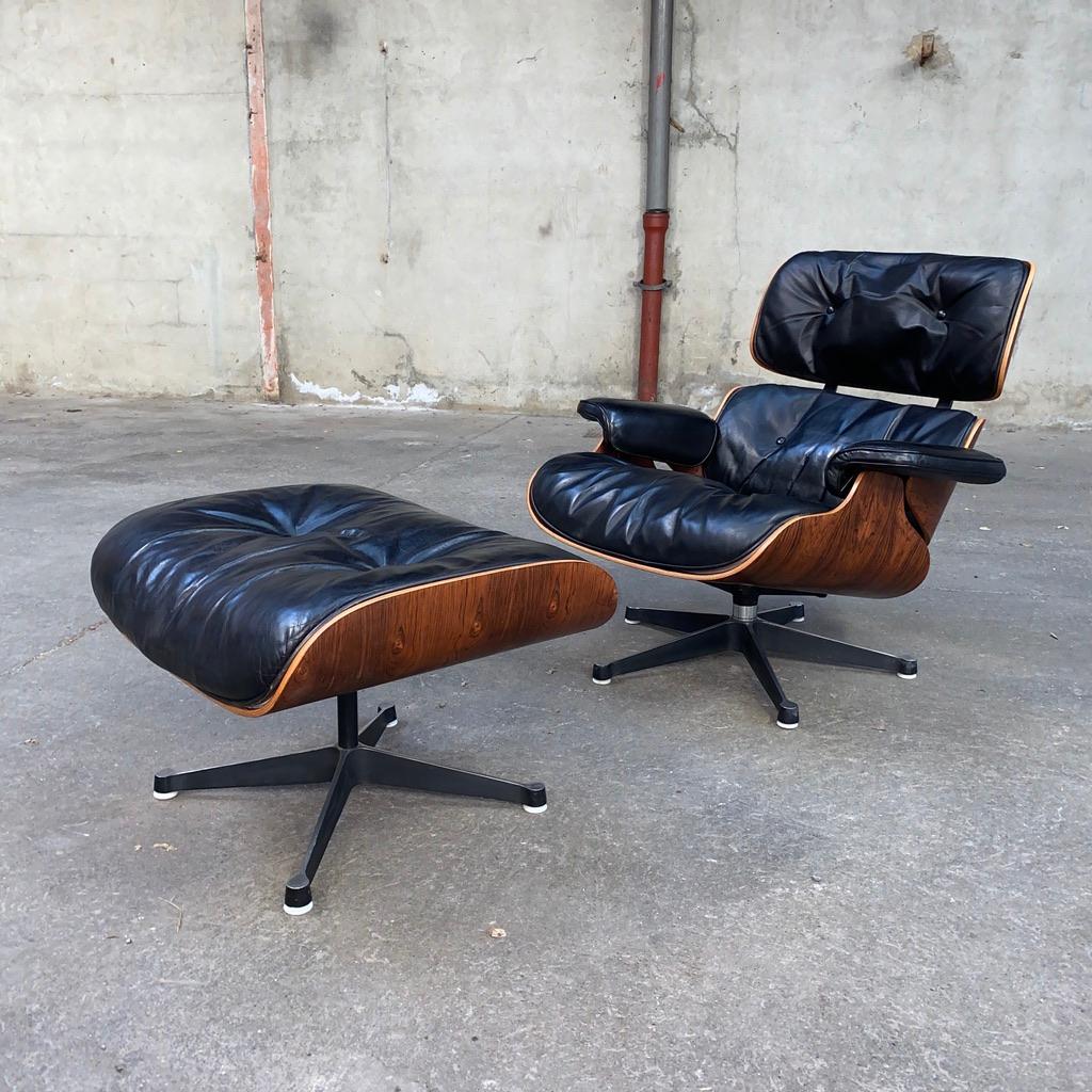Mid-20th Century 670-671 Ray and Charles Eames 1970 Rosewood Lounge