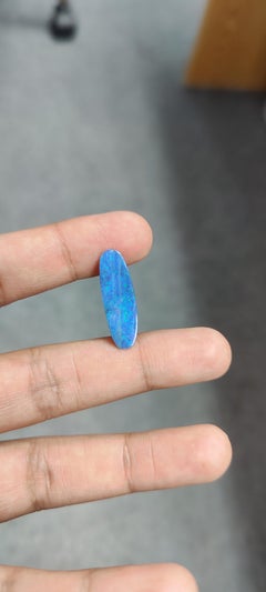 6.70 Carat Ceylon Sapphire & Rose-cut Diamond studded Ring in 14K White Gold