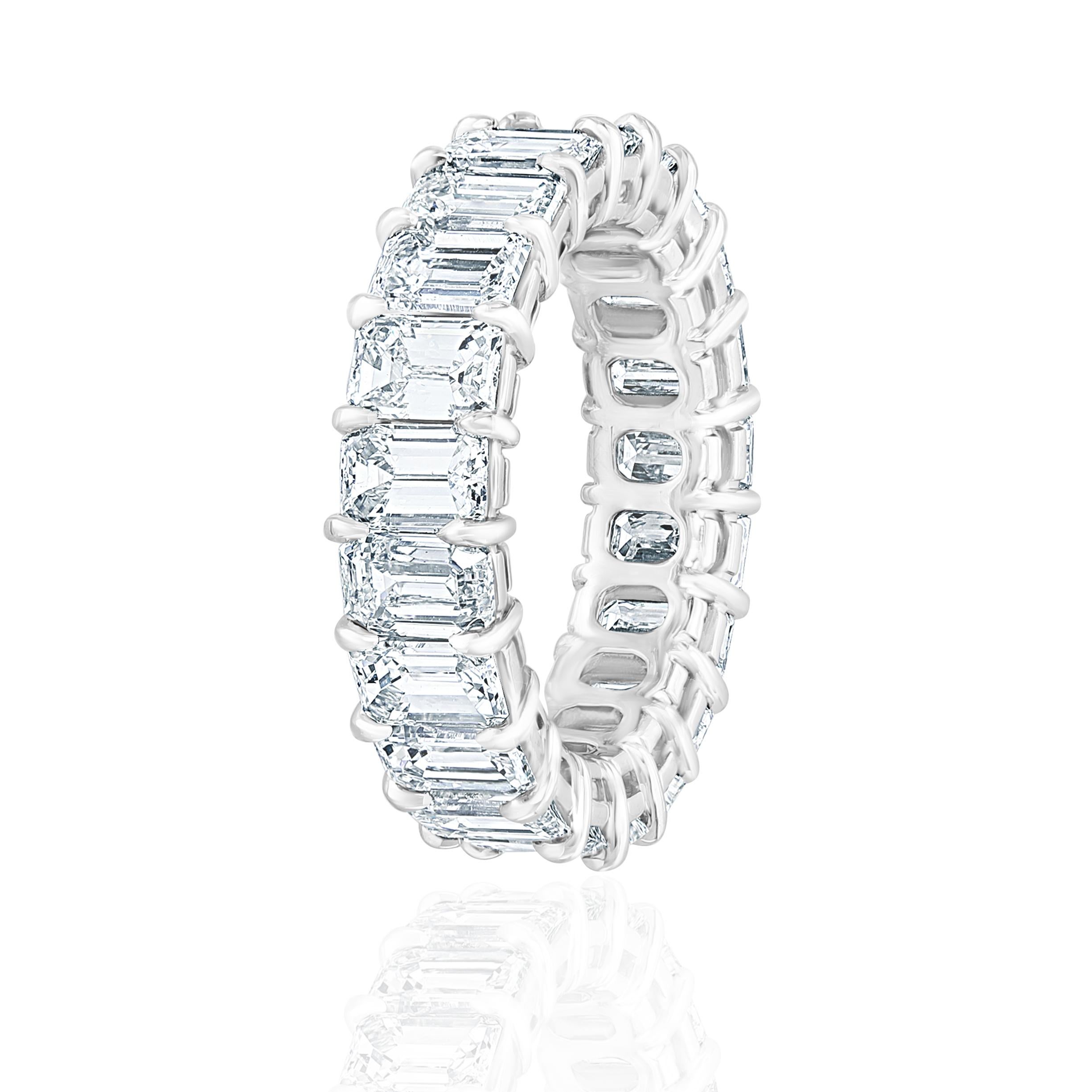 6 carat emerald cut eternity band