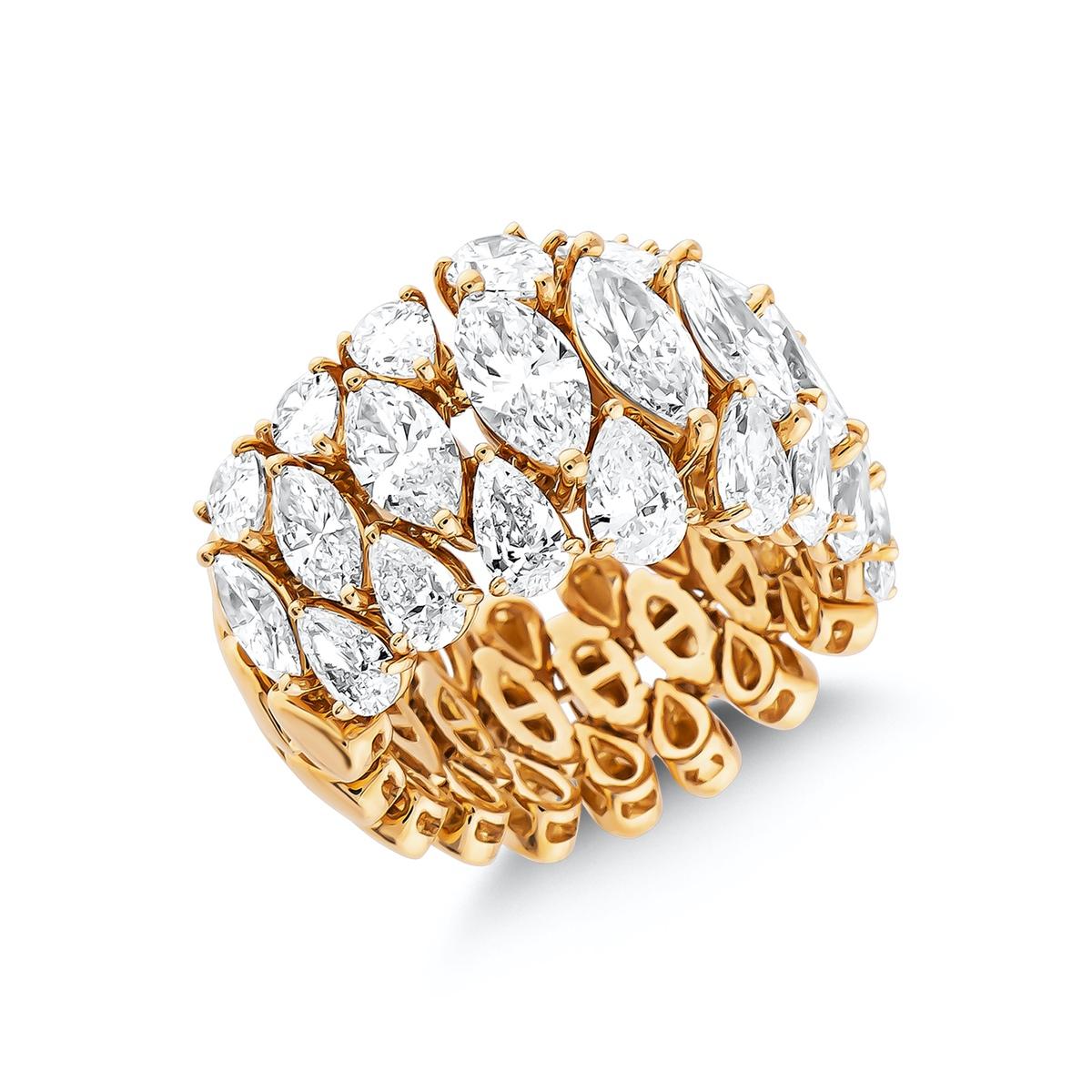 For Sale:  6.70 Carat Marquise-Cut Eternity Diamond Ring in 18K Yellow Gold 3