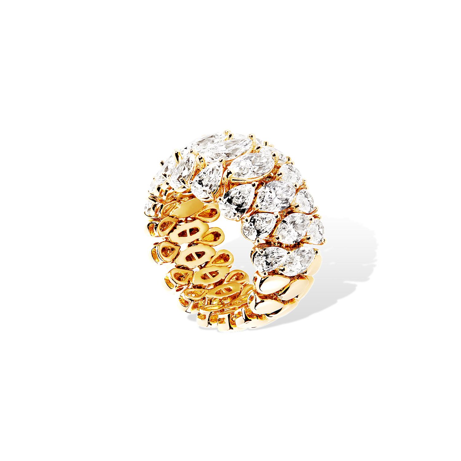 For Sale:  6.70 Carat Marquise-Cut Eternity Diamond Ring in 18K Yellow Gold 4