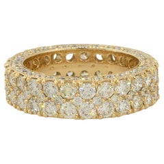 6,70 Karat Herren Pavé-Diamant-Eternity-Ring 14 Karat auf Lager