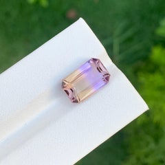 6.70 Carat Natural Loose Ametrine Emerald Shape Gem For Jewellery Making