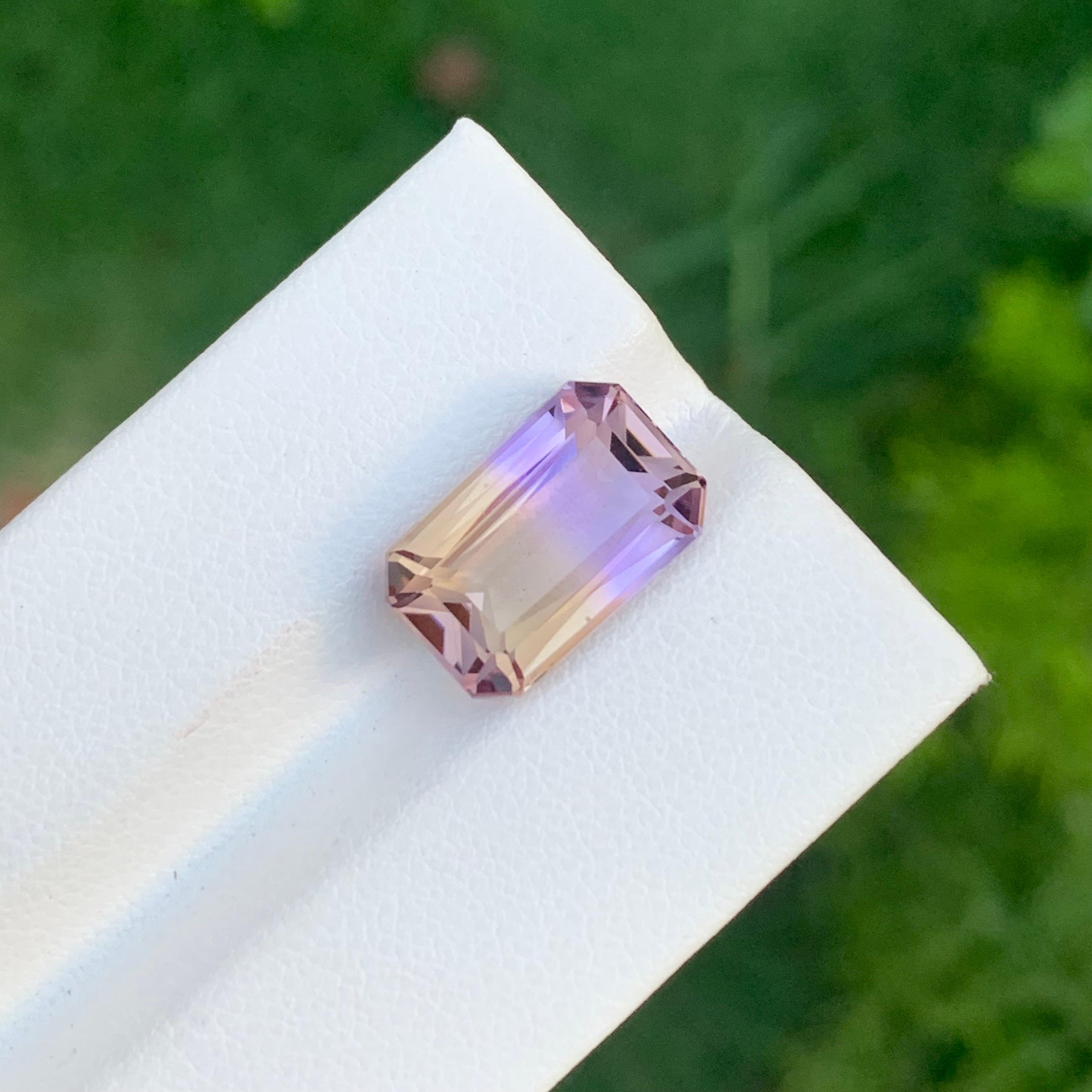6.70 Karat natürlicher loser Ametrin Smaragd Form Edelstein für die Schmuckherstellung (Arts and Crafts) im Angebot