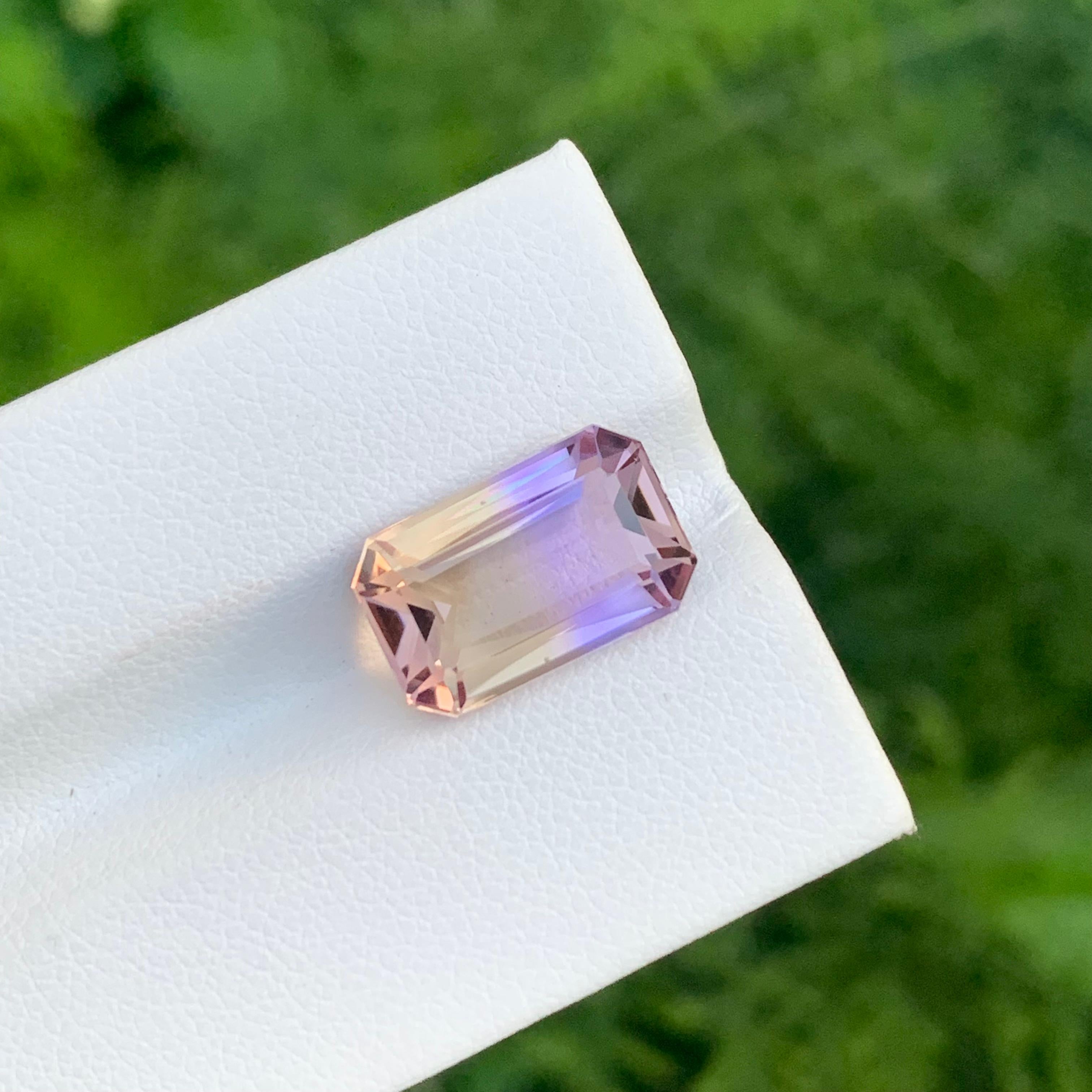 6.70 Karat natürlicher loser Ametrin Smaragd Form Edelstein für die Schmuckherstellung für Damen oder Herren im Angebot