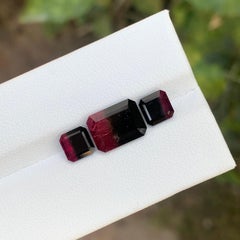 6.70 Carat Natural Loose Bi Colour Tourmaline Set Emerald Shape Gemstone