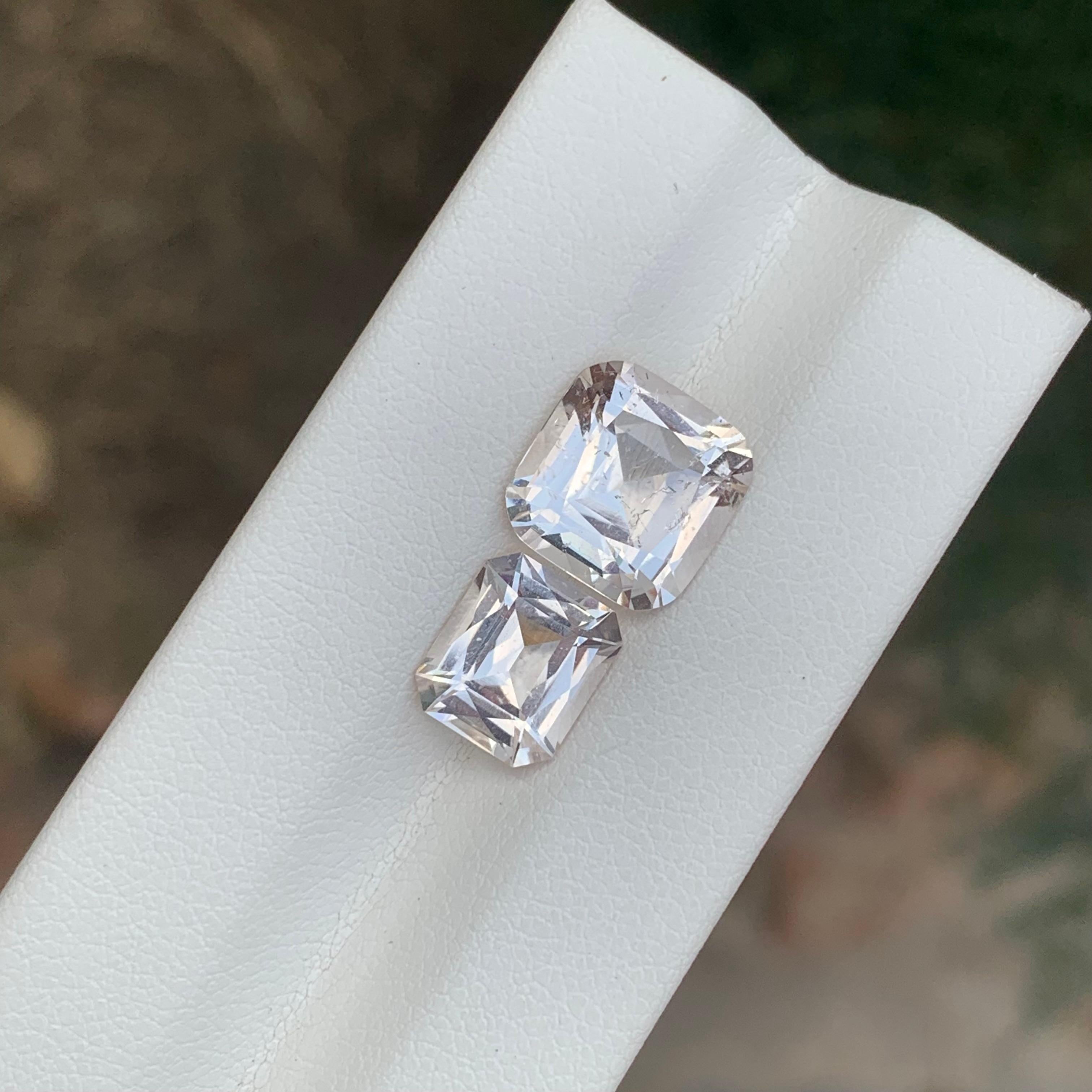 6.70 Carat Natural Loose Dual Morganite Cushion Shape Gemstone For Sale 4