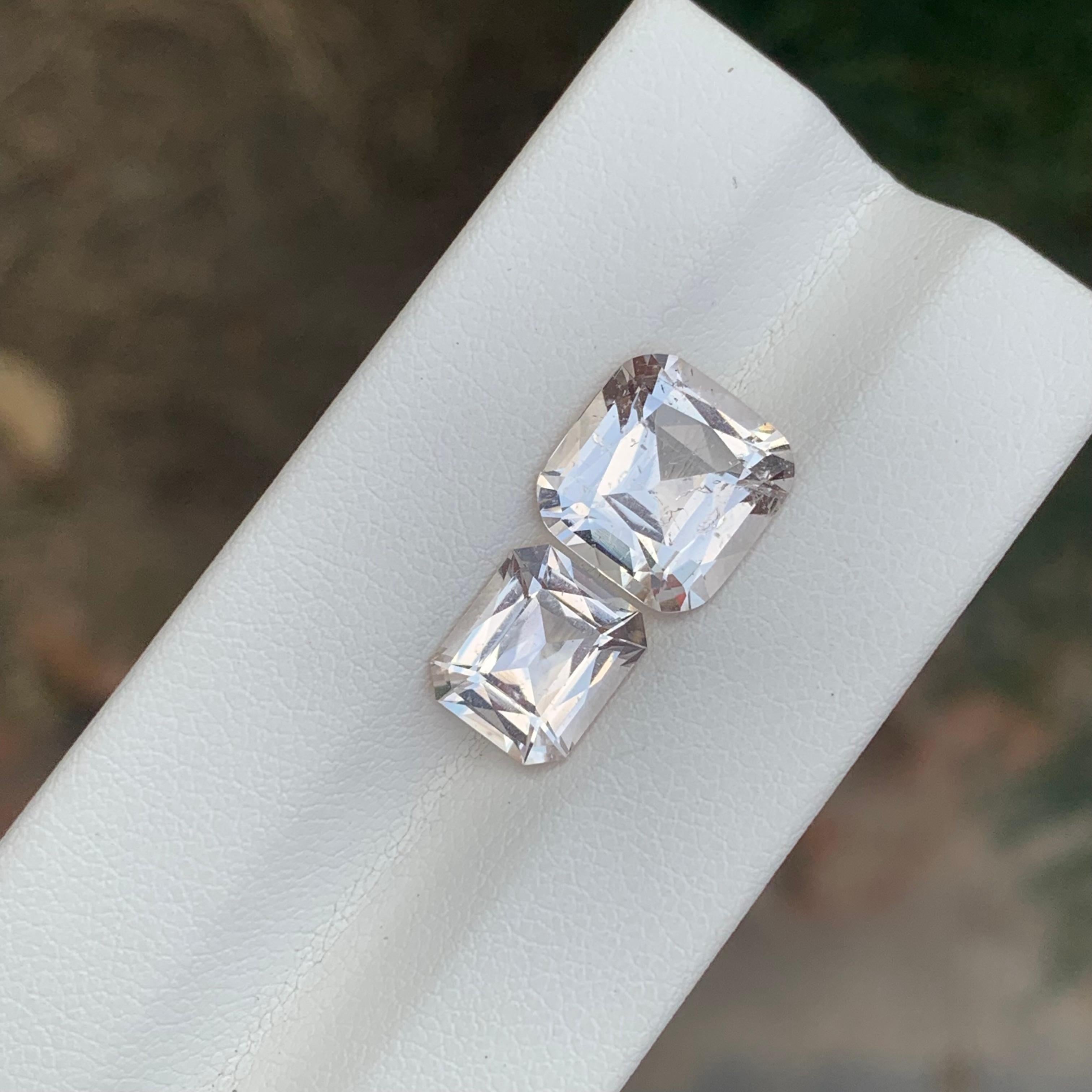 6.70 Carat Natural Loose Dual Morganite Cushion Shape Gemstone For Sale 5