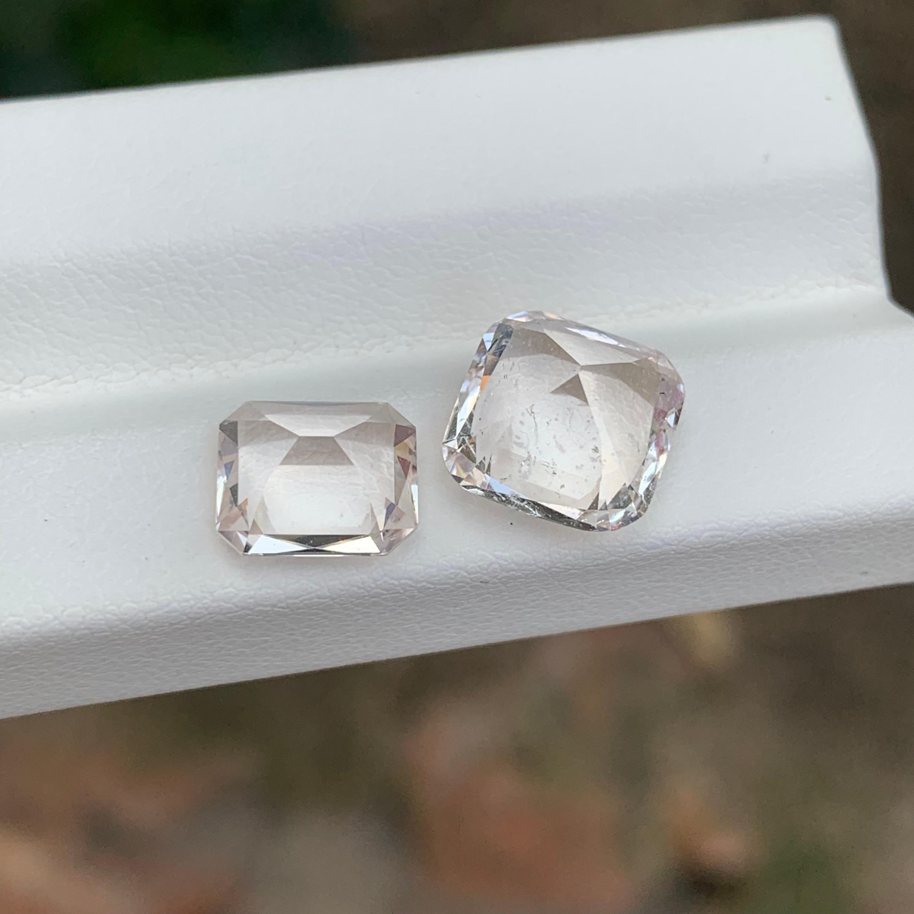 6.70 Carat Natural Loose Dual Morganite Cushion Shape Gemstone For Sale 2