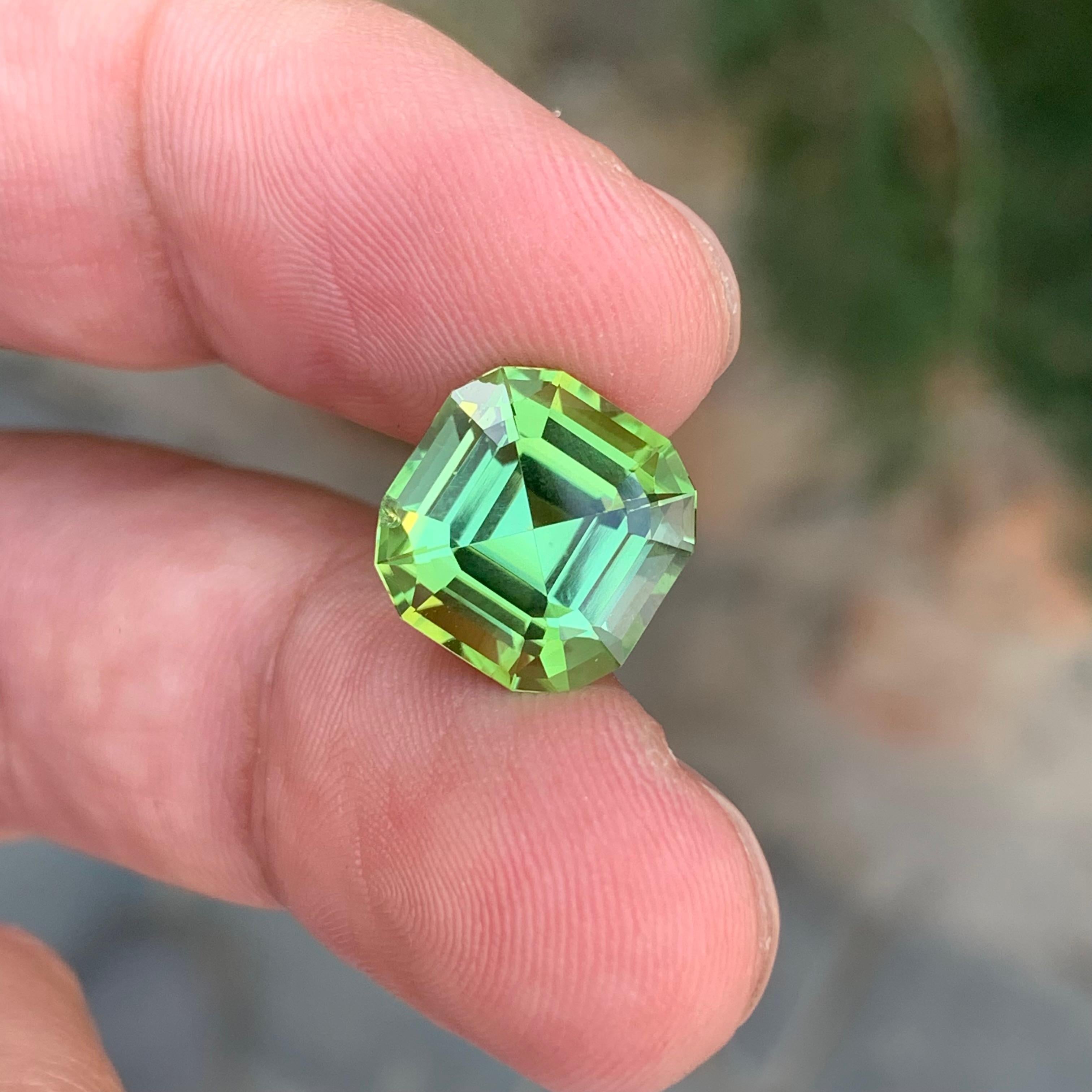 6.70 Carat Natural Loose Green Tourmaline Asscher Shape Gemstone (pierre de taille) Neuf - En vente à Peshawar, PK