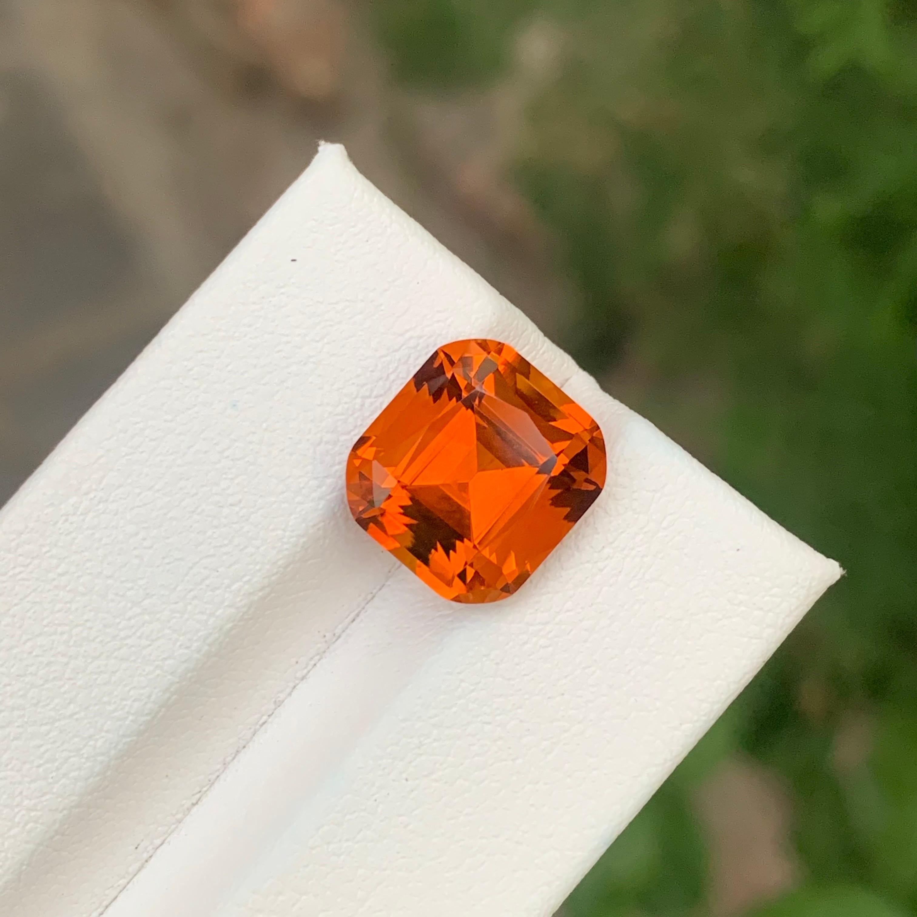 6.70 Karat Natürlicher loser Madeira Citrin Kissenform Edelstein (Kissenschliff) im Angebot