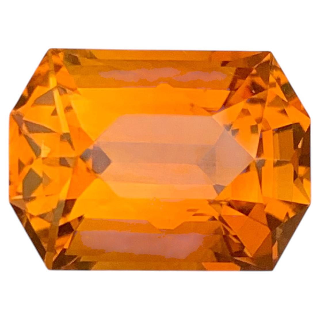 6.70 Carat Natural Loose Madeira Citrine Fancy Octagon Cut Gemstone For Sale