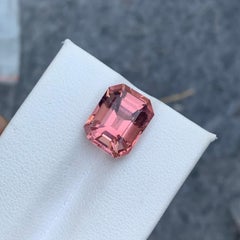 6.70 Carat Natural Loose Pink Tourmaline Long Asscher Cut from Kunar Mine