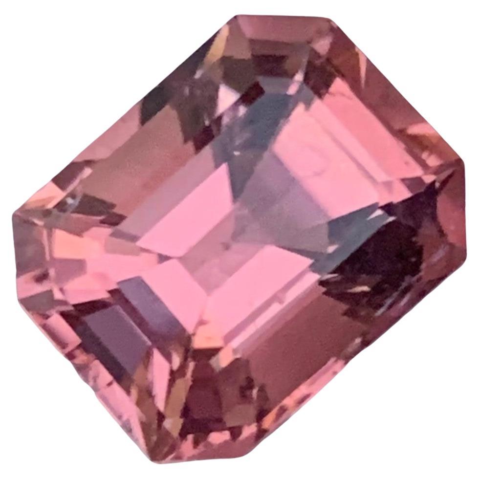 6.70 Carat Natural Loose Pink Tourmaline Long Asscher Cut from Kunar Mine For Sale