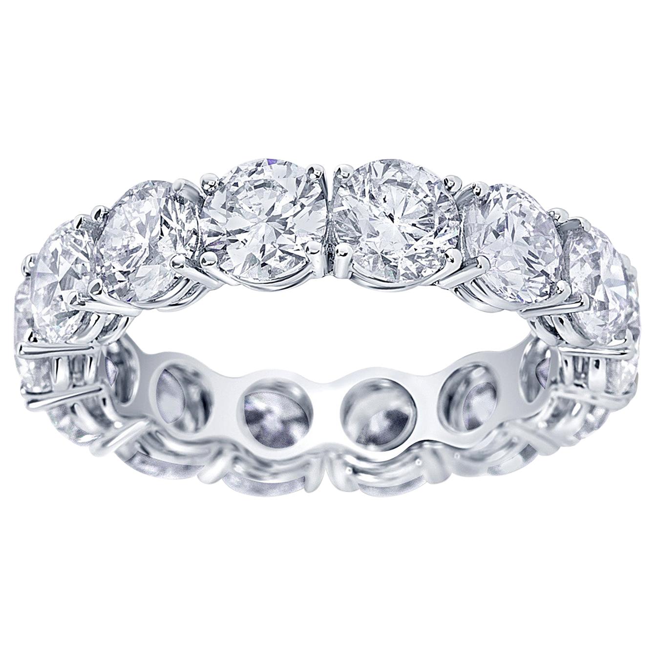 6.70 Carat Round Brilliant Cut Diamond Eternity Band For Sale