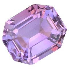 6.70 Carats Rose De France Amethyst Emerald Cut Natural Brazilian Gemstone