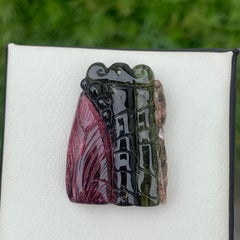 67.05 Carat Gorgeous Tri Color Tourmaline Drilled Carving from Africa