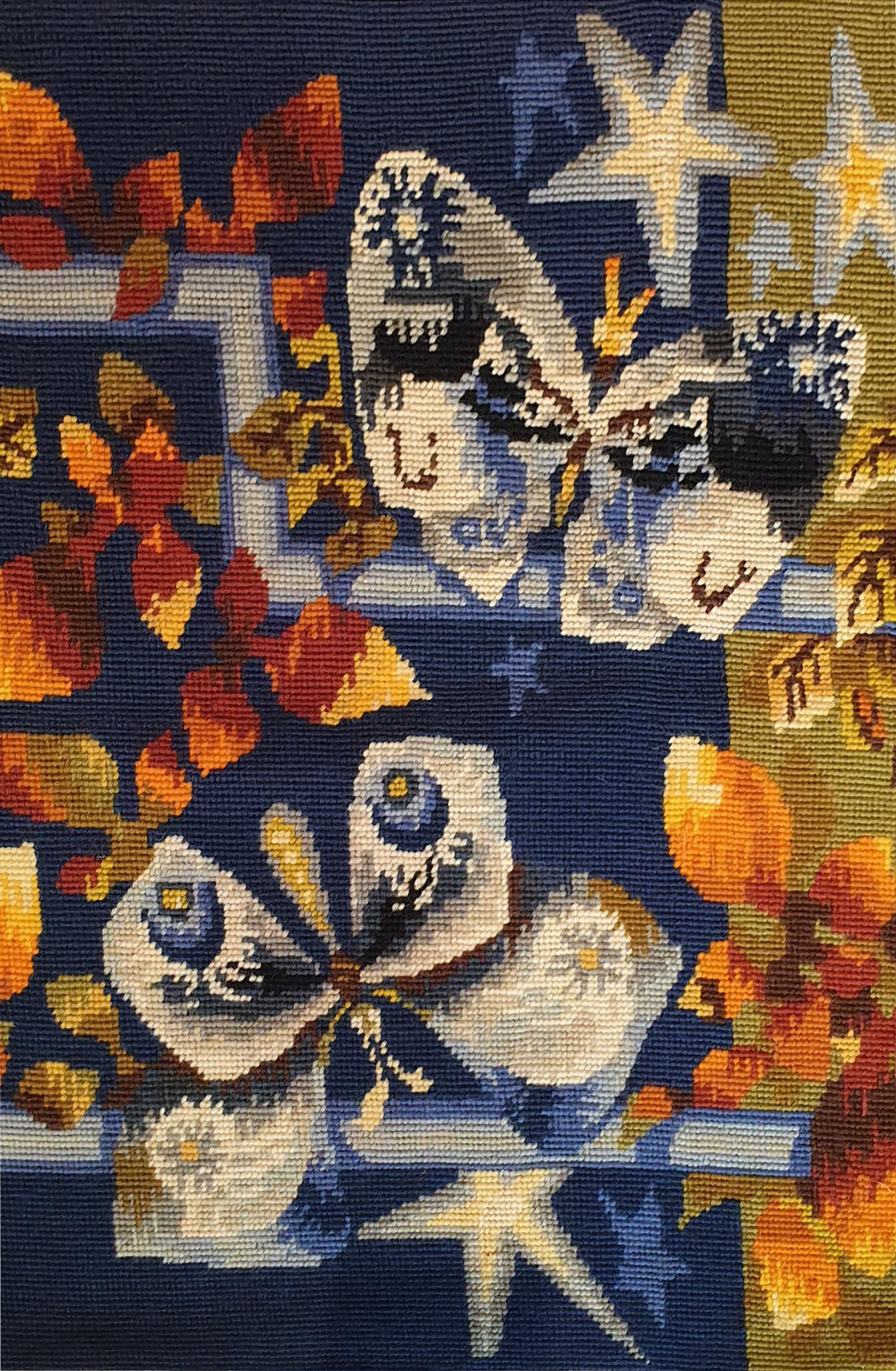 671 - Schöner antiker Wandteppich mit Nadelspitze im Angebot 1