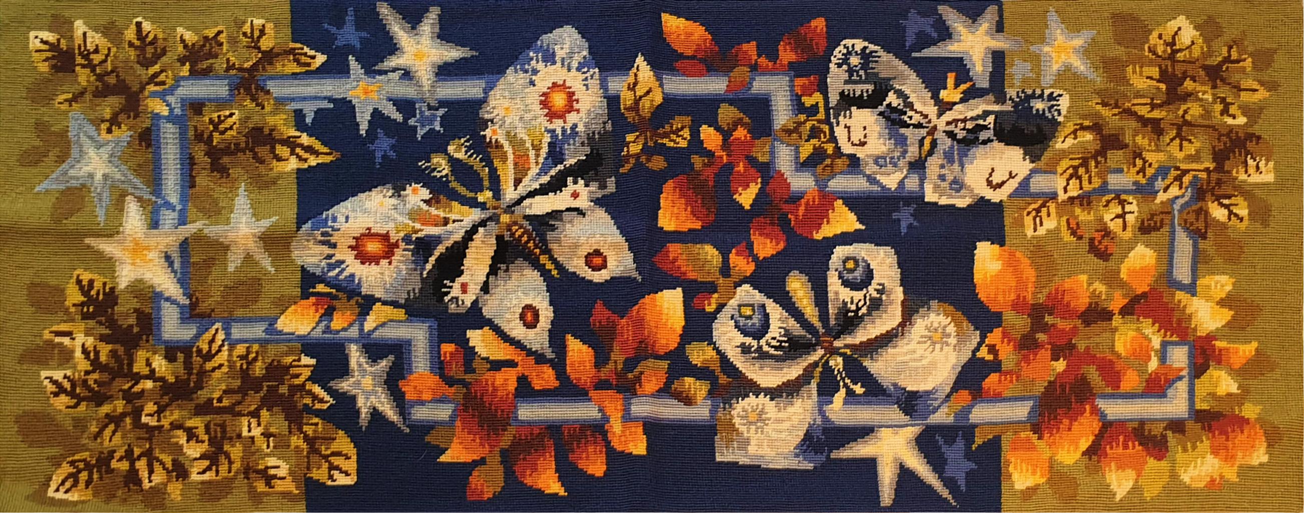 671 - Schöner antiker Wandteppich mit Nadelspitze