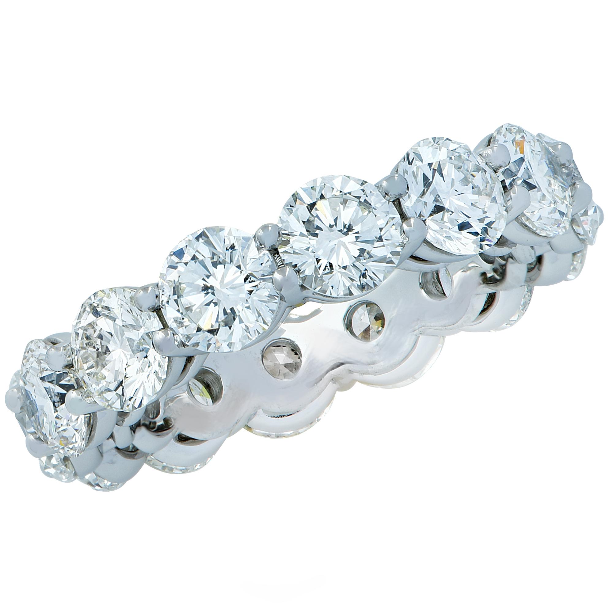 Vivid Diamonds 6.43 Carat Emerald Cut Diamond Eternity Band For Sale at ...