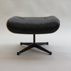 671 Ottomane von Charles und Ray Eames für Vitra Schwarzes Leder Tall XL