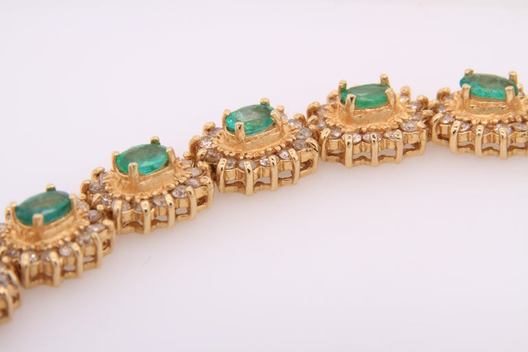 6.72 Carat Natural Emerald & 16.32ct Sl1 Diamond 14K Gold Platinum & SS Necklace For Sale 10