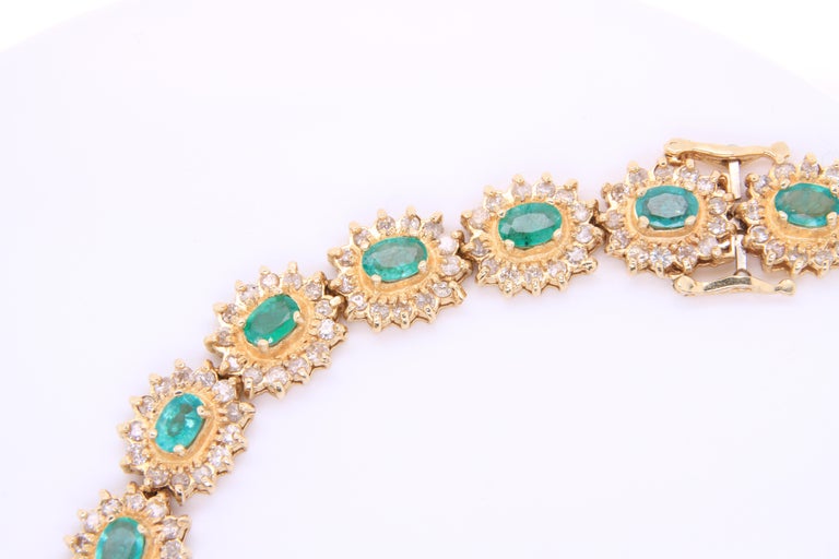 6.72 Carat Natural Emerald & 16.32ct Sl1 Diamond 14K Gold Platinum & SS Necklace For Sale 11