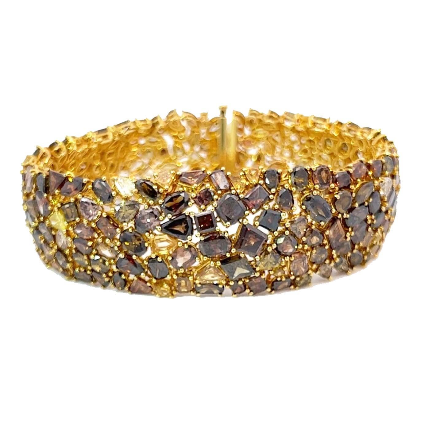 Grand bracelet tennis en diamants de couleur Neuf - En vente à Beverly Hills, CA