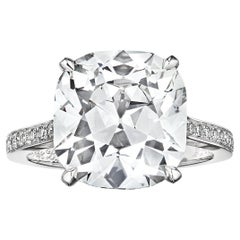 6.73 Carat Cushion Brilliant Platinum Diamond Engagement Ring