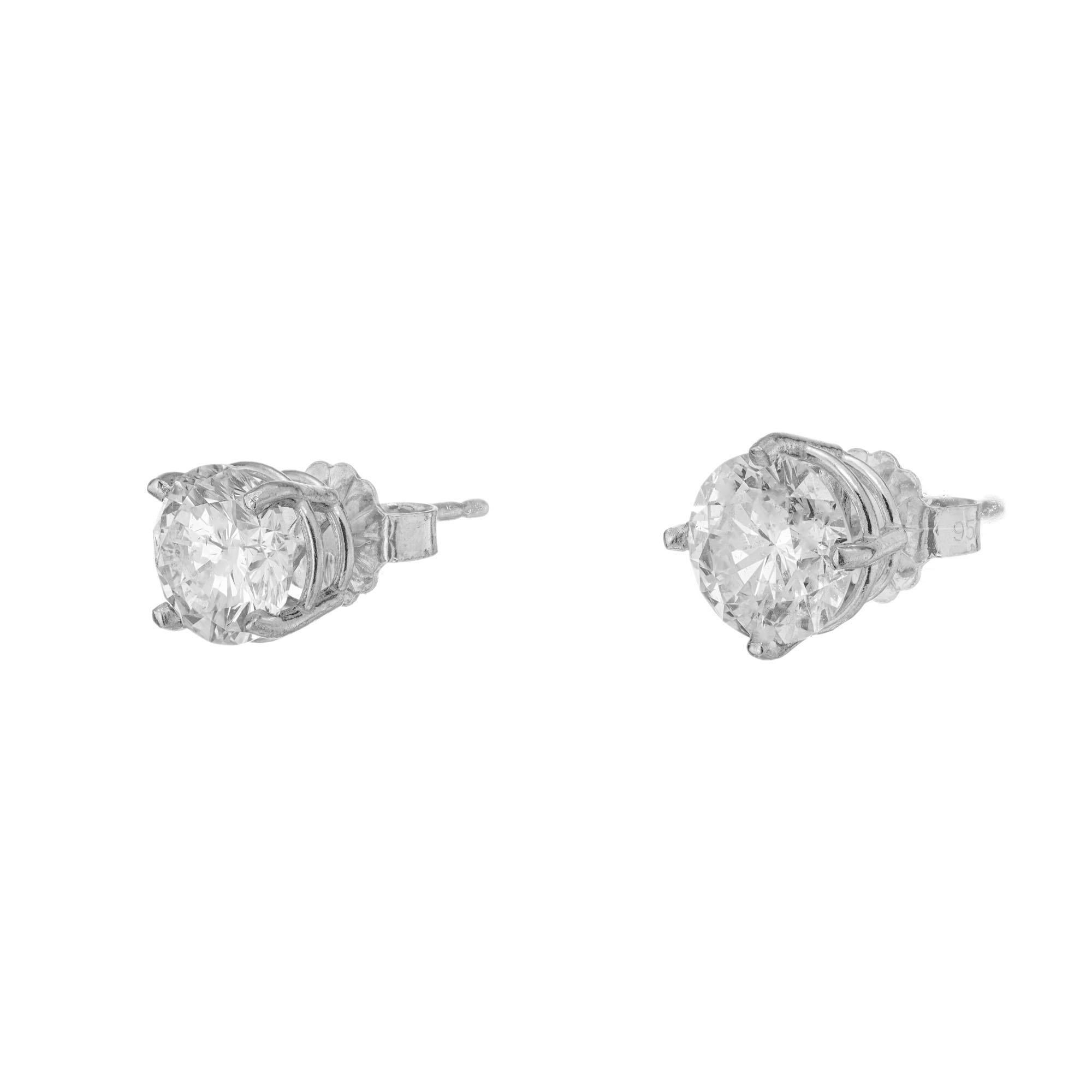6.74 Carat Diamond Platinum Dangle Drop Earrings 1
