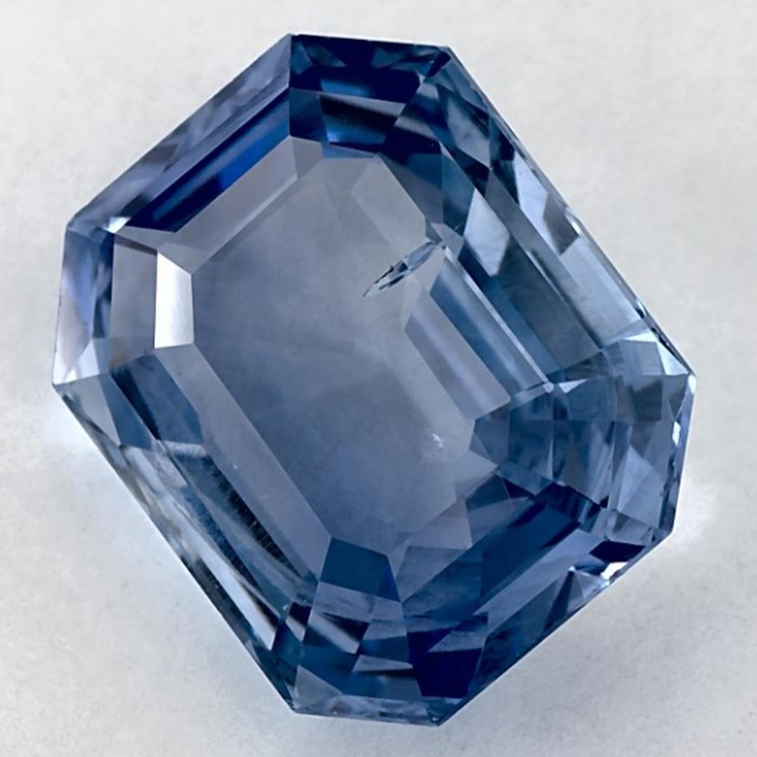 6.74 Ct Blue Sapphire Octagon Cut Loose Gemstone In New Condition For Sale In Fort Lee, NJ