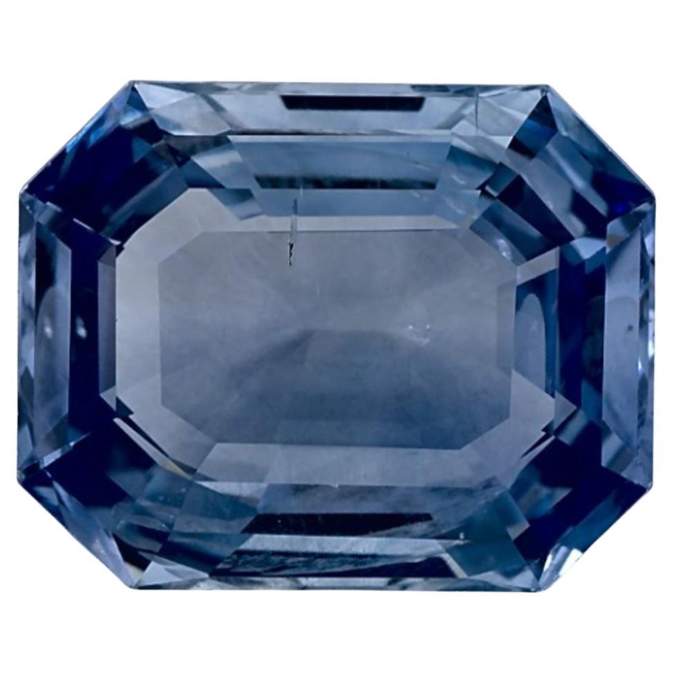 6.74 Ct Blue Sapphire Octagon Cut Loose Gemstone For Sale
