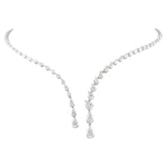 18k Weißgold 6,74ct natürlichen Diamanten Halsband Halskette, SI Klarheit, zertifiziert