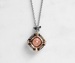 Pendentif en morganite de 6,74 carats et diamants blancs de 0,45 carat D/E, VVS