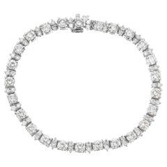 6.75 Carat Diamond 14k White Gold Hinged Tennis Bracelet
