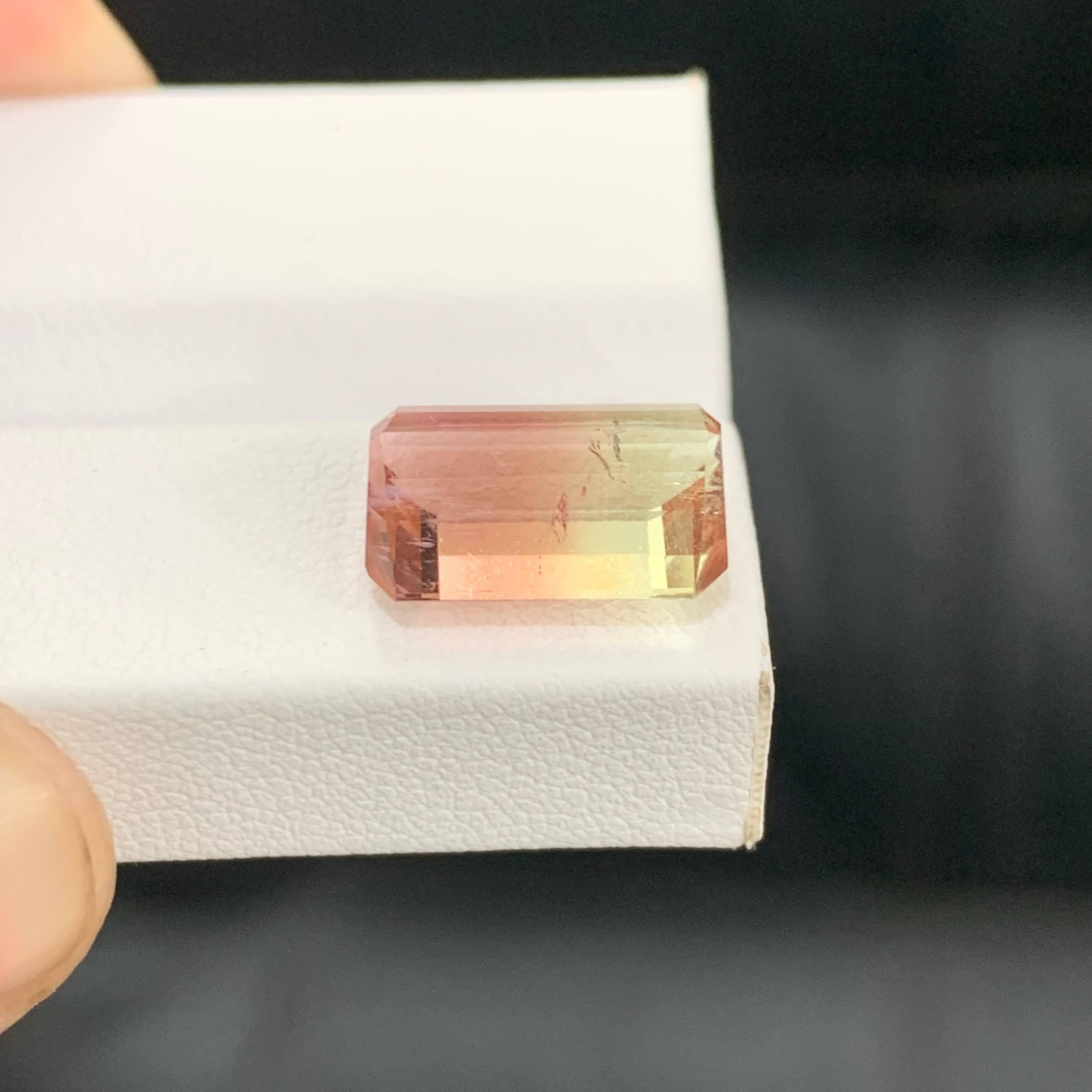 6.75 Karat Natürliche Lose Bi Color Turmalin Stein Smaragd Schliff Afrika Edelstein (Moderne) im Angebot