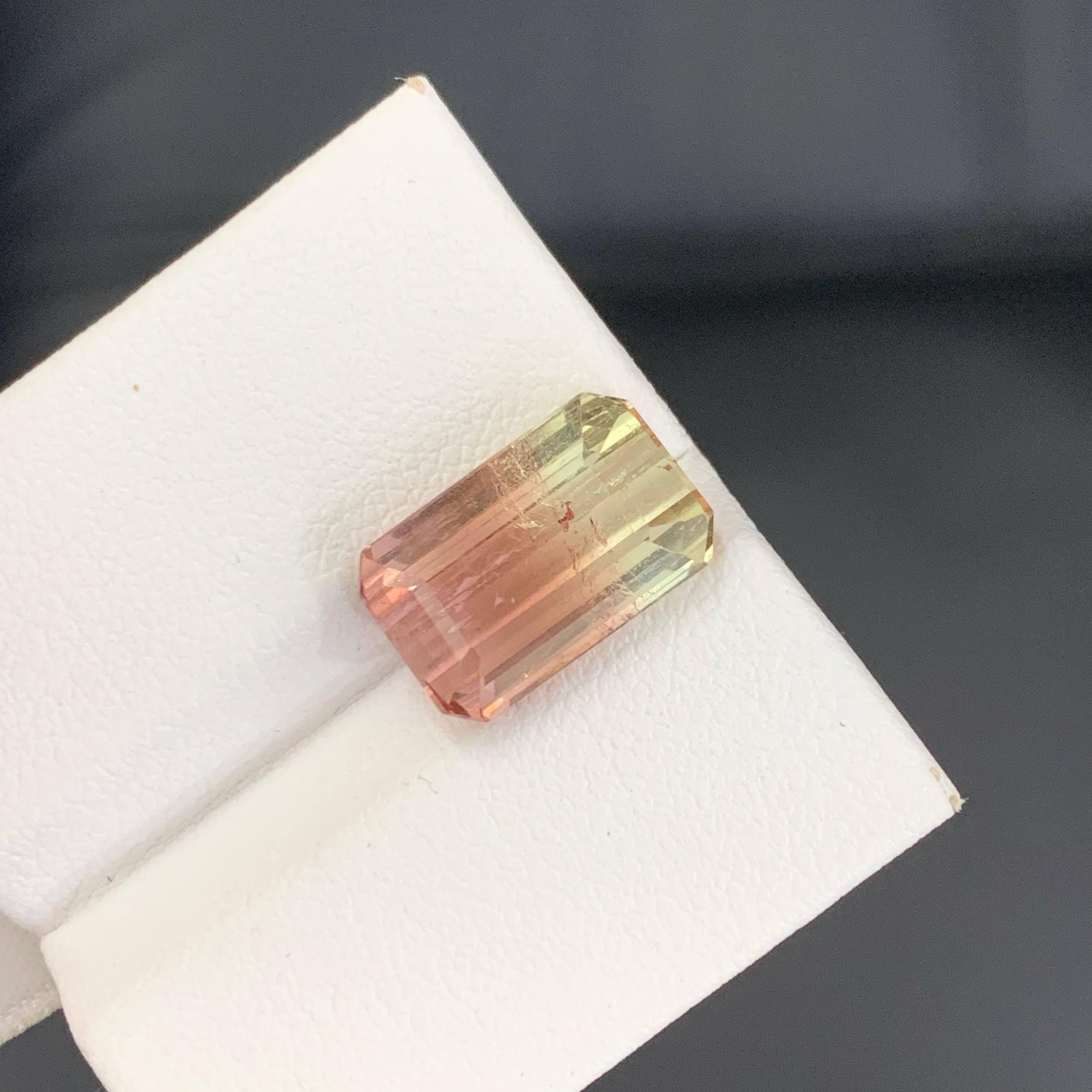 6.75 Karat Natürliche Lose Bi Color Turmalin Stein Smaragd Schliff Afrika Edelstein für Damen oder Herren im Angebot