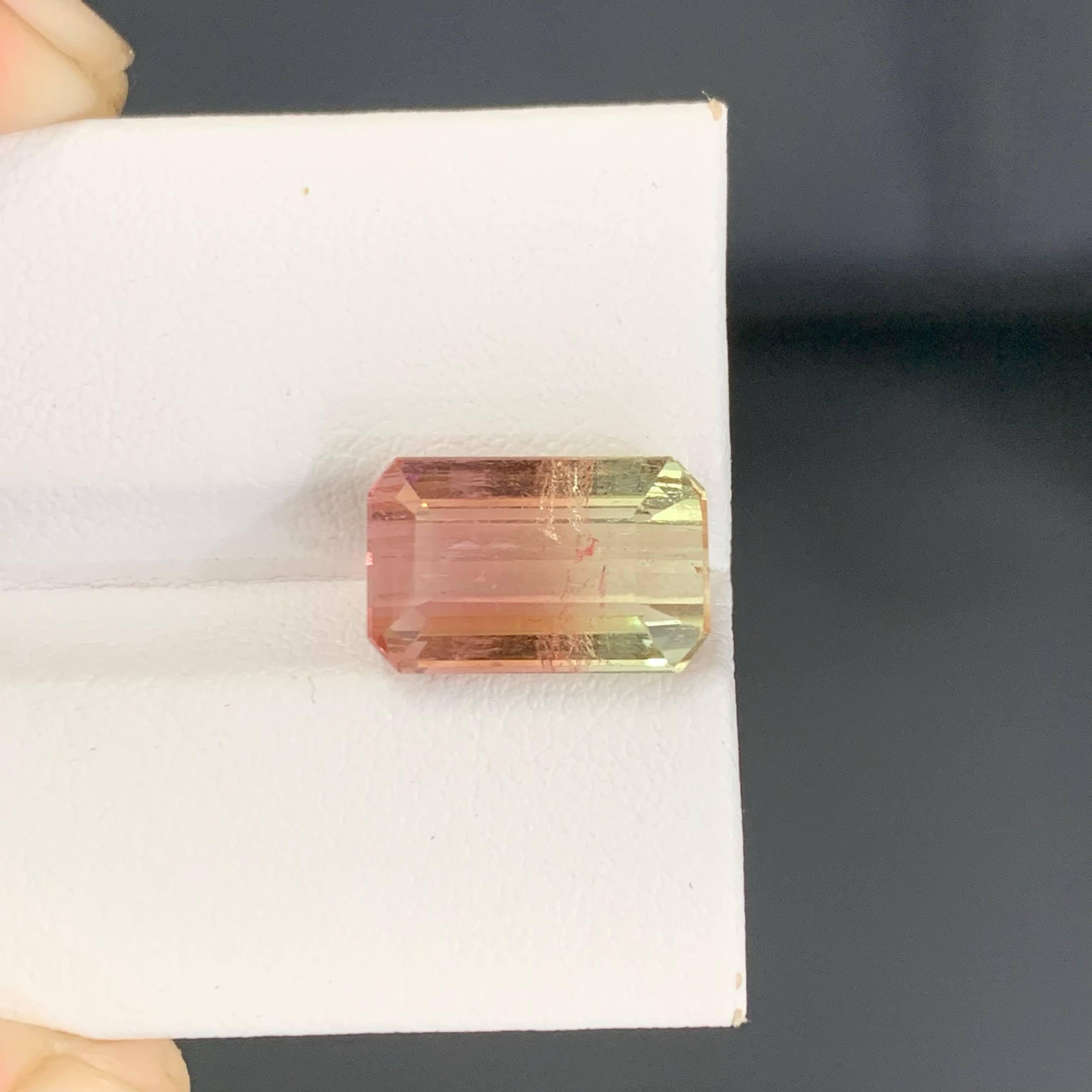 6.75 Karat Natürliche Lose Bi Color Turmalin Stein Smaragd Schliff Afrika Edelstein im Angebot 1