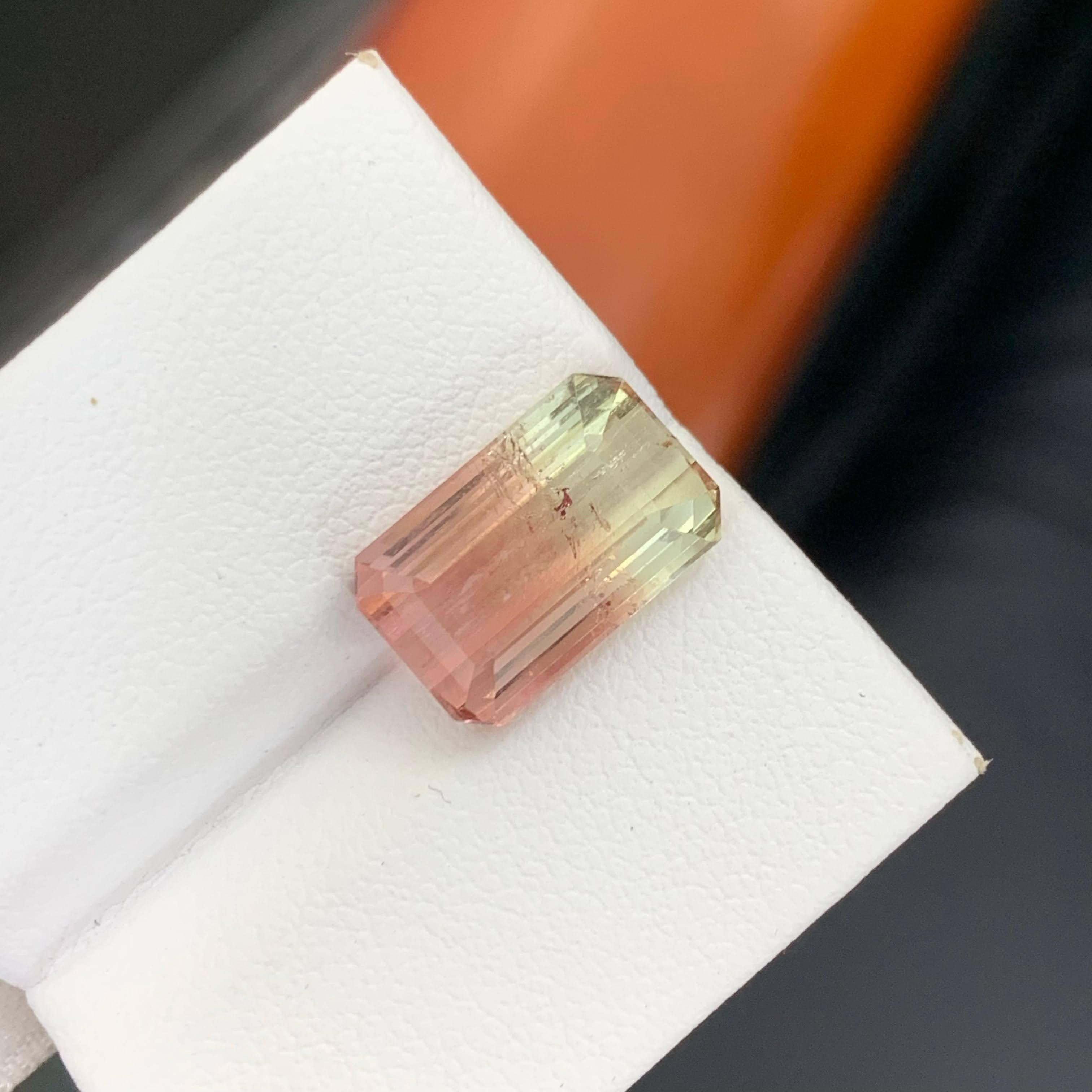 6.75 Karat Natürliche Lose Bi Color Turmalin Stein Smaragd Schliff Afrika Edelstein im Angebot 2