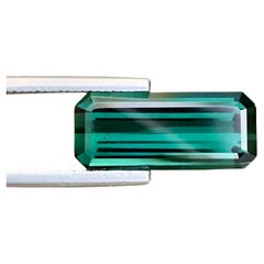 6,75 Karat Natürlicher loser Deep Lagoon Turmalin Langer Smaragd Form Edelstein