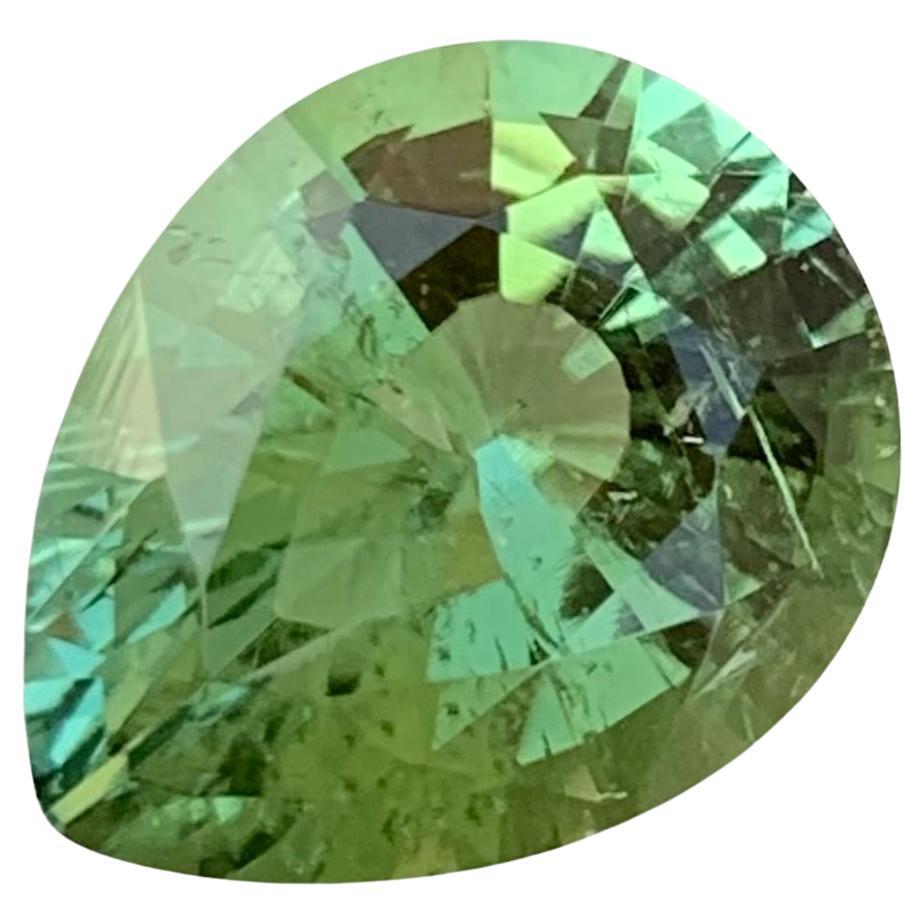 6.75 Carat Natural Loose Mint Green Tourmaline Pear Shape Gem From Afghanistan