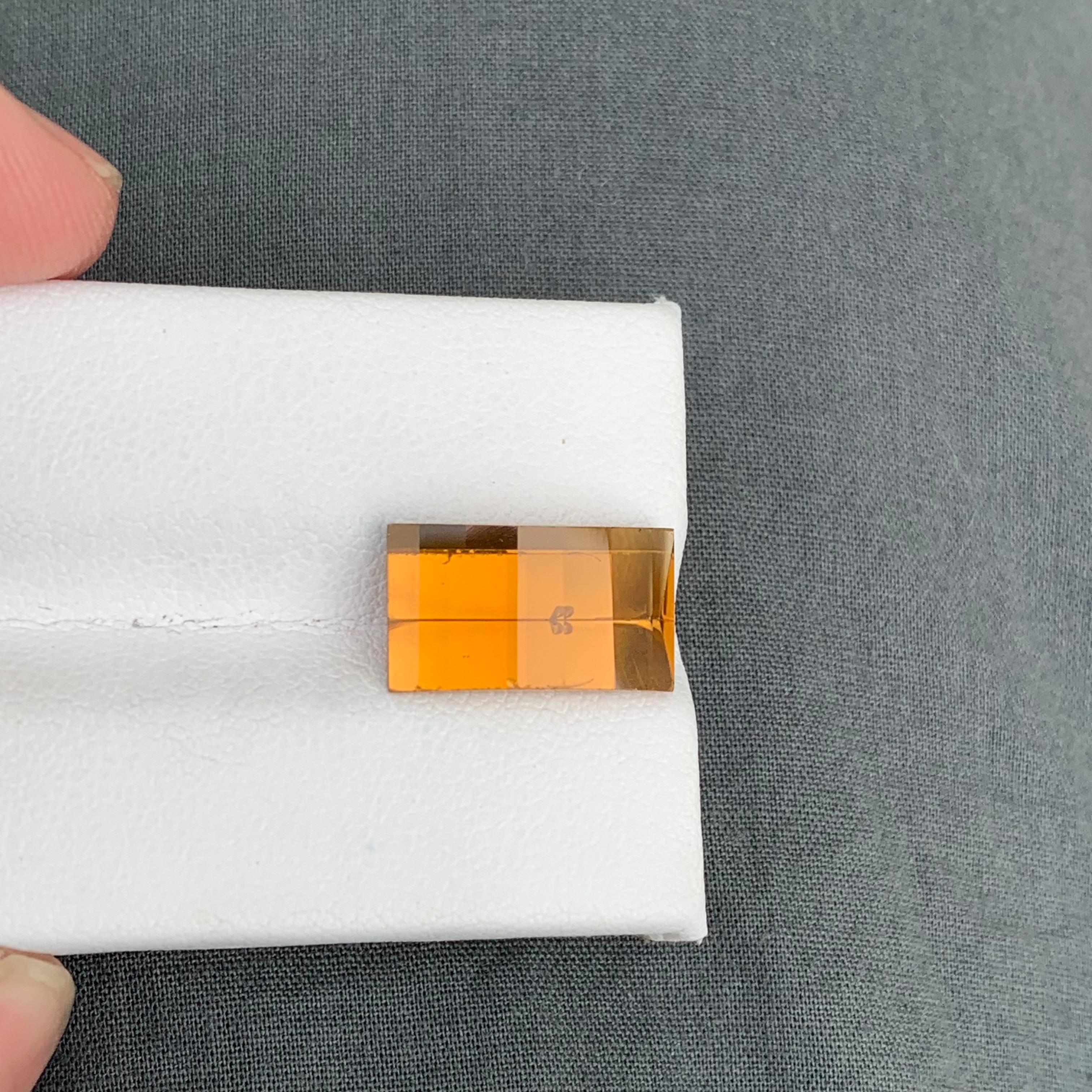 6.75 Carat Natural Loose Pixel Cut CItrine Gemstone From Brazil For Sale 5