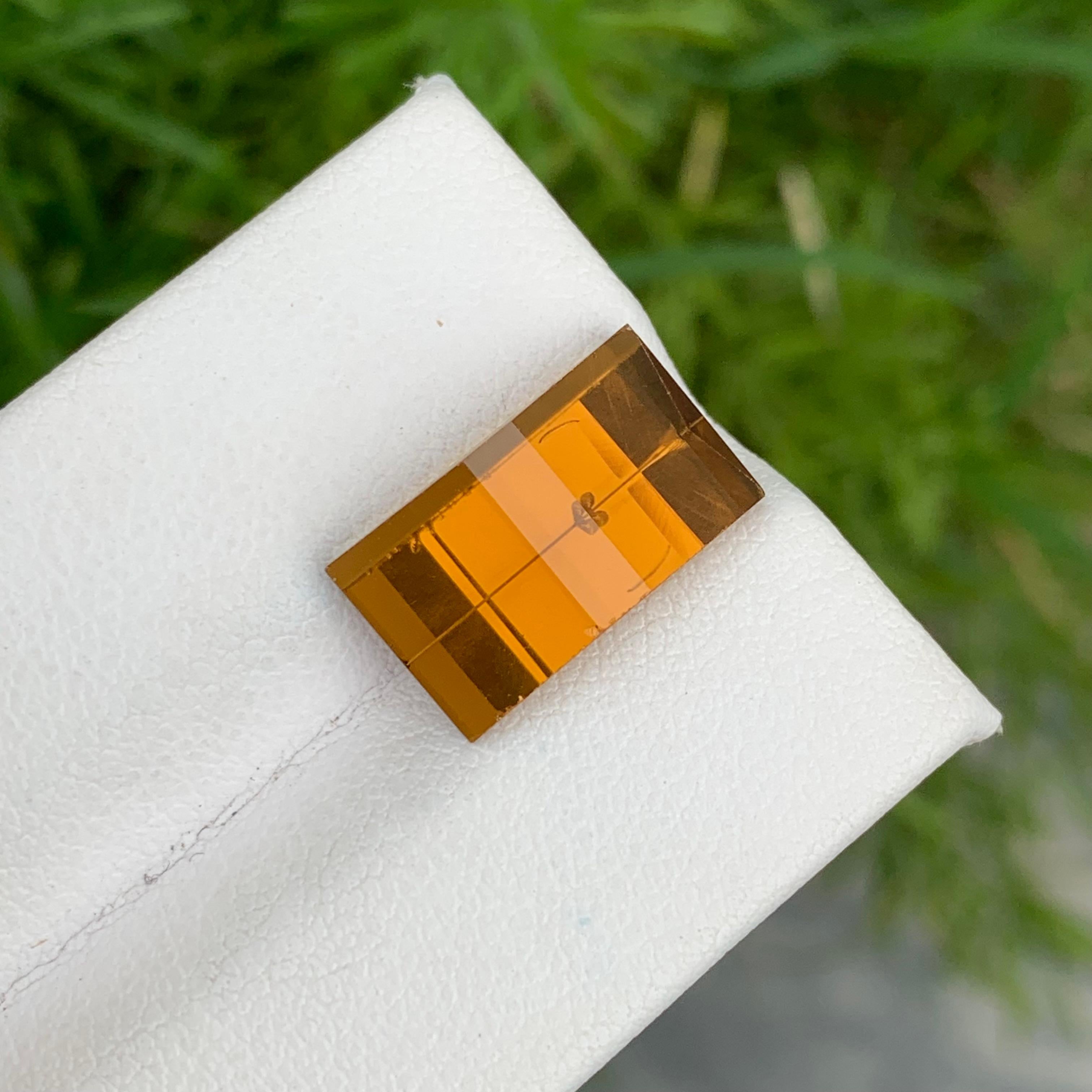 6.75 Carat Natural Loose Pixel Cut CItrine Gemstone From Brazil For Sale 7