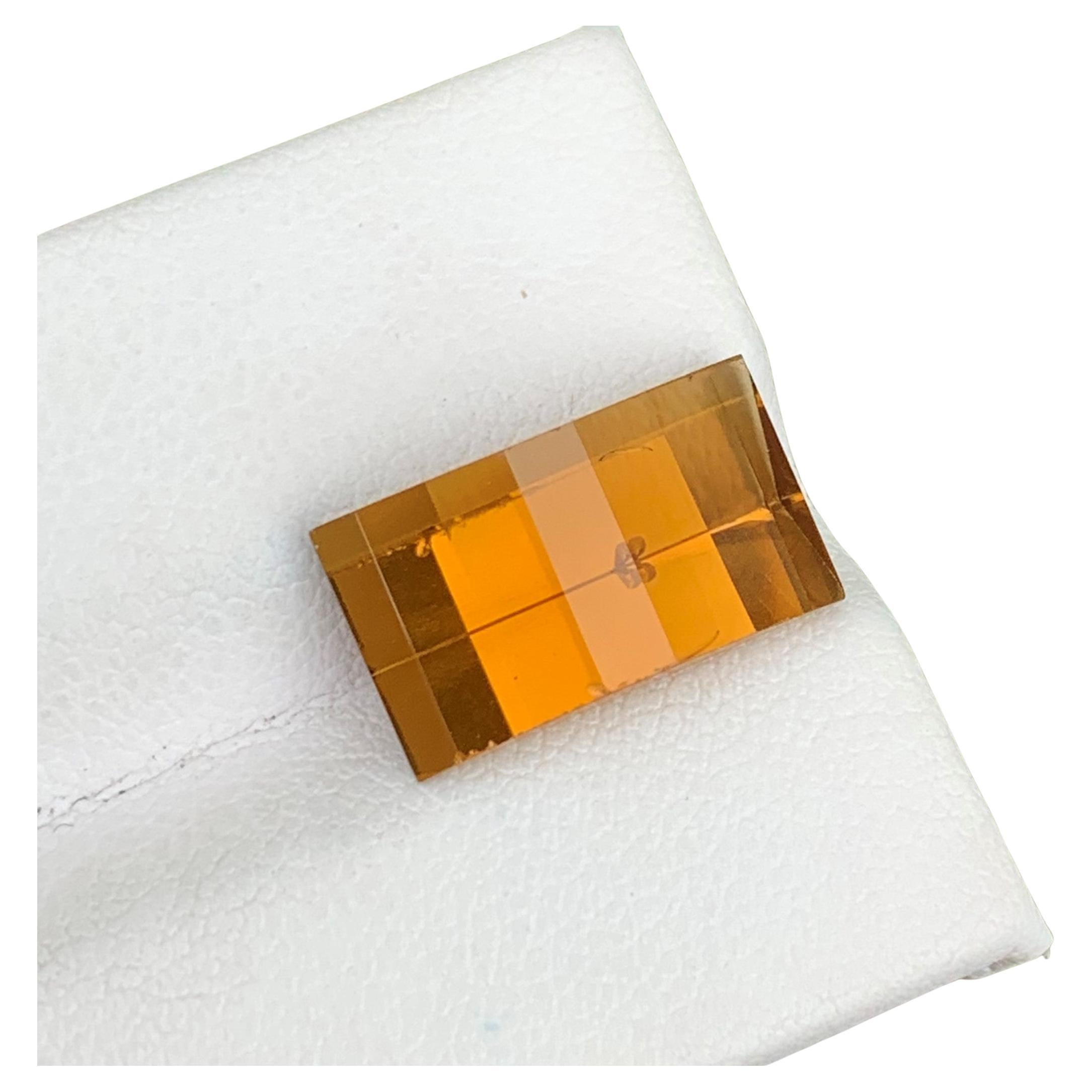 6.75 Carat Natural Loose Pixel Cut CItrine Gemstone From Brazil For Sale