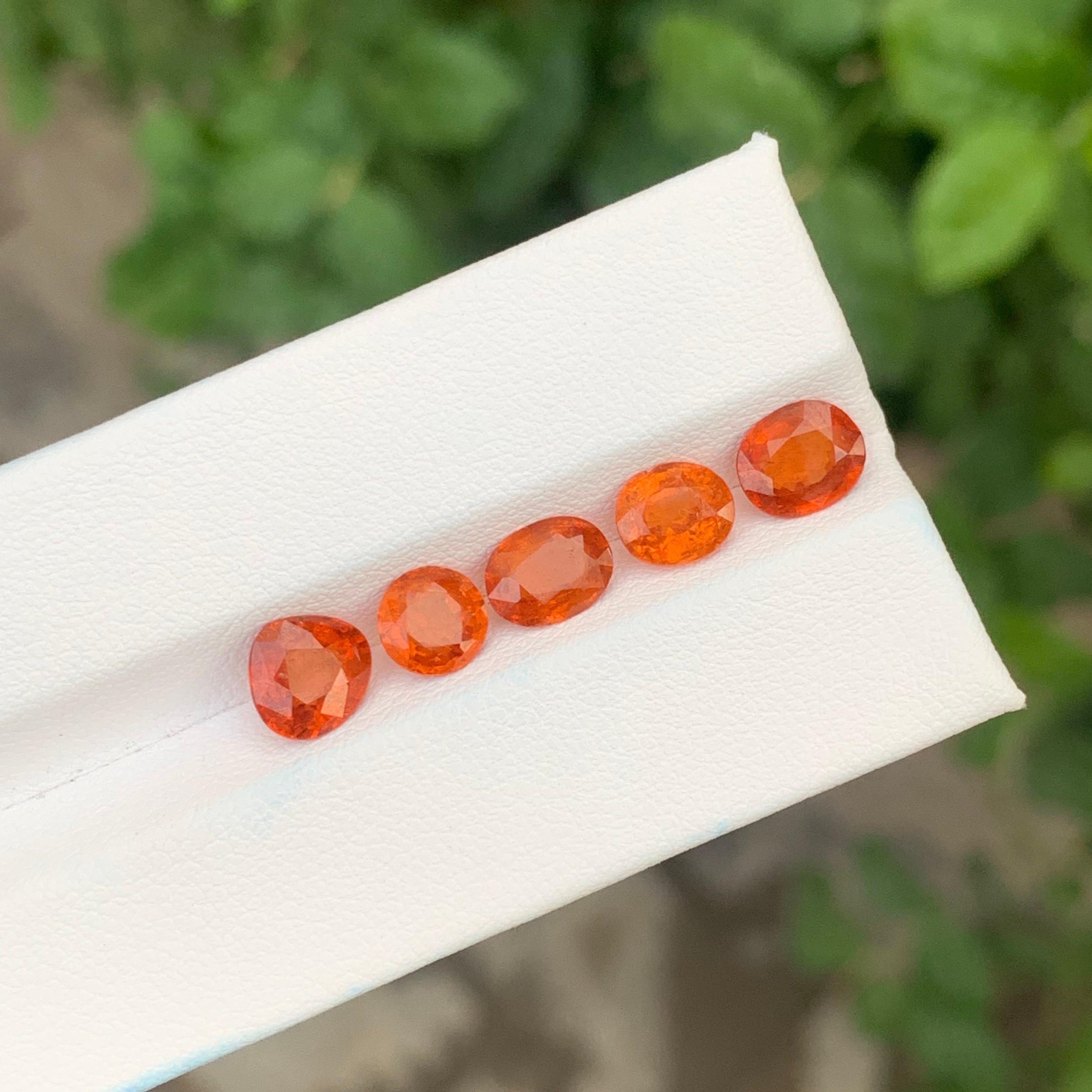 6.75 Carat Natural Loose Spessartite Garnet Lot For Jewellery Making In New Condition For Sale In Peshawar, PK