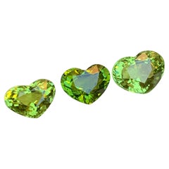 6.75 Carat Natural Vibrant Green Tourmaline Heart Shaped Loose Gemstones Parcel